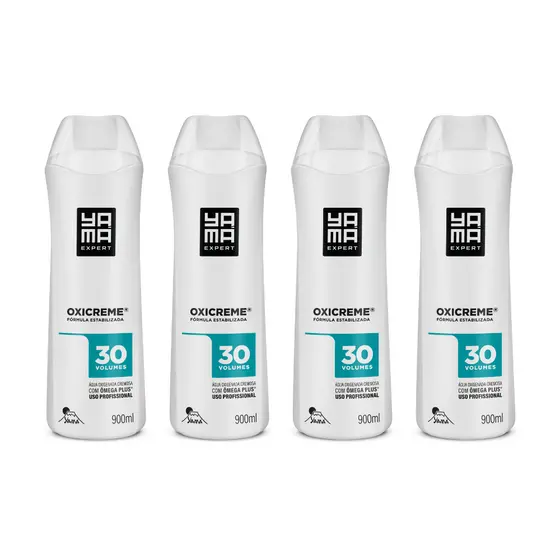 Kit Água Oxigenada Cremosa 30Vol 900ml C/ 4 Unidades Yamá