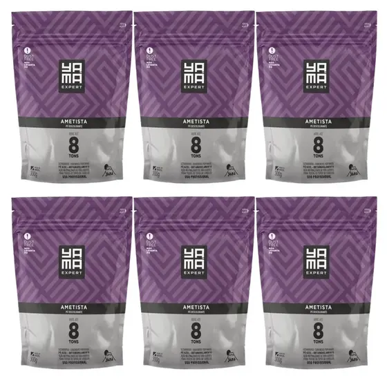 Kit Pó Descolorante Yama Ametista Refil  300g com 6/un
