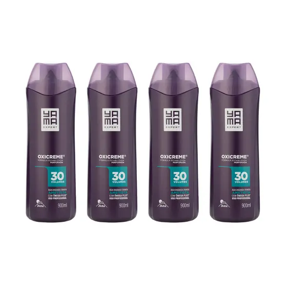 Kit Água Oxigenada Cremosa Yamá Ametista 30Vol 900ml C/4 Un