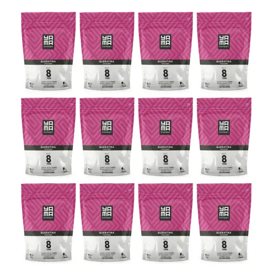 Kit Pó Descolorante Queratina Yamá Refil  300g com 12/un