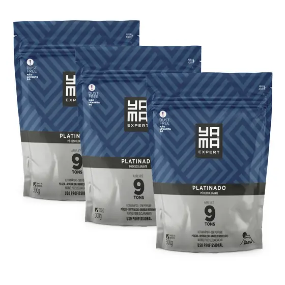 Kit Pó Descolorante Yamá Platinado Refil 300g com 3/Un