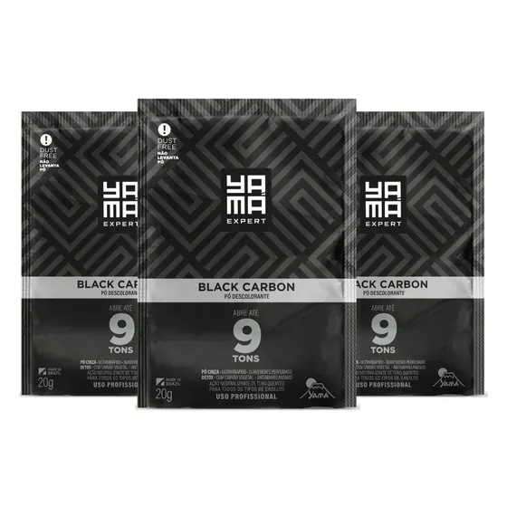 KIt 3 Pó Descolorante Black Carbon 20g