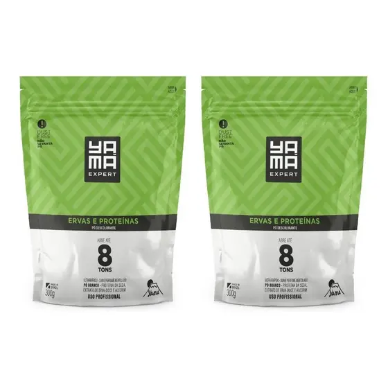 Kit C/2 Pó Descolorante Ervas e Proteínas Dust Free Refil 300g Yamá