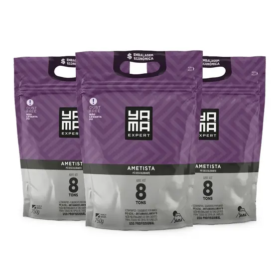 Kit Pó Descolorante Ametista Refil 750g C/ 3 Unidades