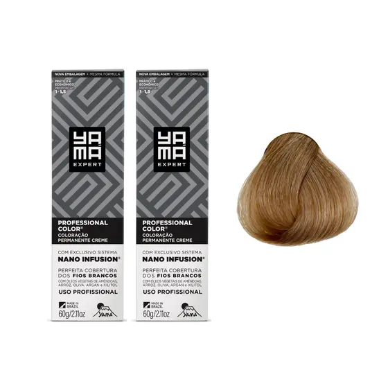 Kit C/2 Coloração Nano Infusion 8.31 Louro Claro Dourado Acinz Yamá