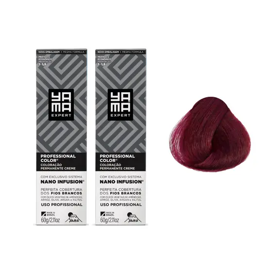 Kit C/2 Coloração Yama Nano Infusion 8.26 Louro Claro Irisado Ave Marsala