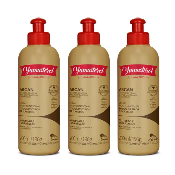 Kit Reparação Capilar Yamasterol Argan  200ml - Kit com 3