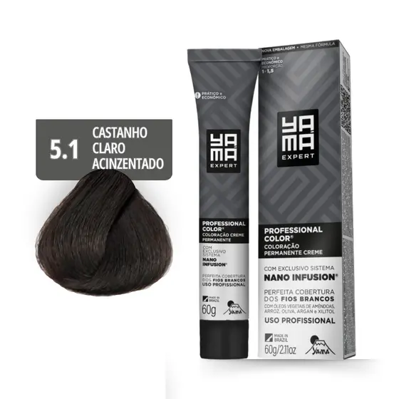 Coloração Prof Nano Infusion 5.1 Castanho Claro Acinz Yamá