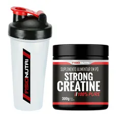 Creatina 300g - Fisionutri 100% Pura + Coqueteleira