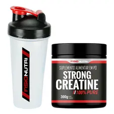 Kit 1 Strong Creatine 300g + 1 Coqueteleira 600ml - Fisio Nutri