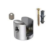 100 Suporte Vidro Fenda Prateleira Metal Cromado Com Parafuso E Bucha 4mm/6mm/8mm/10mm