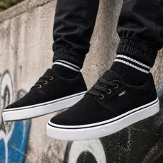 Tênis Skate Skatista Masculino Feminino Camurça Preto