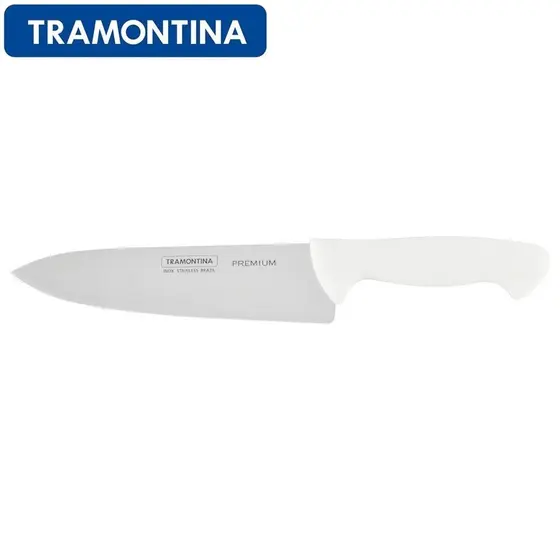 Faca Chef Premium com Lâmina em Aço Inox e Cabo de Polipropileno Branco 10" Tramontina