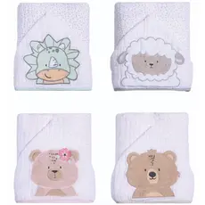 Toalha Banho Fralda Papi Soft com Capuz Três Camadas com Capuz - Bichinhos