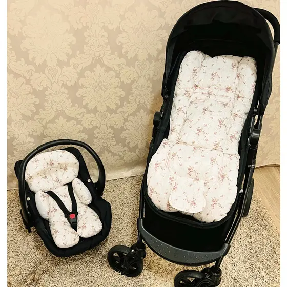 Kit Redutor de Bebê Conforto E Colchonete de Carrinho com Protetor de Cinto