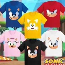 Camiseta Personagens Sonic The Hedhog do infantil 2 ao Adulto G3 Plus size Blusa 100% Algodão Camisa SPD PREMIUM