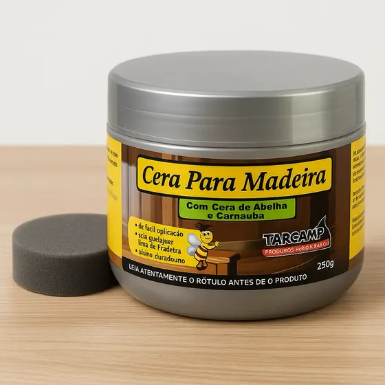 Cera De Abelha Com Carnaúba Para Madeira Lustra E Brilho 250g