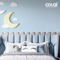 Papel De Parede Adesivo Lavável Azul Claro Liso 3M Autocolante para Sala Quarto Área Externa Menino