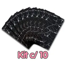 10 Placas Adesiva Parede Piso Painel Mármore Preto Vinílico Premium Autocolante 3d Lavavel 30x60cm