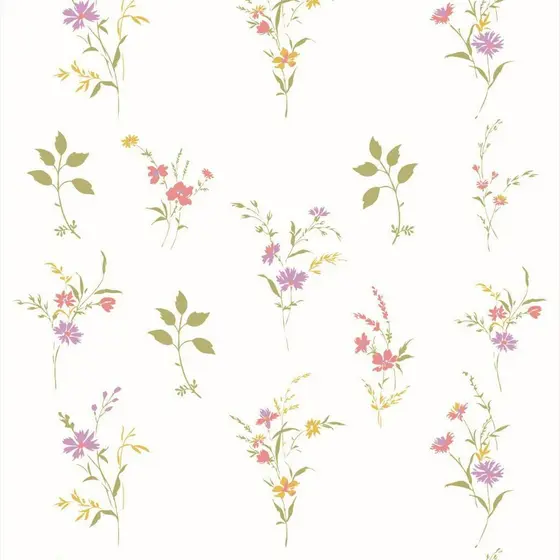 Papel De Parede Adesivo Floral Rosa De Fundo Branco Decorativo Lavável para Quarto Sala 3m