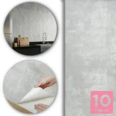 Papel De Parede Cimento Queimado Claro 10m x 45cm Autocolante Lavável Ideal Para Sala e Quarto