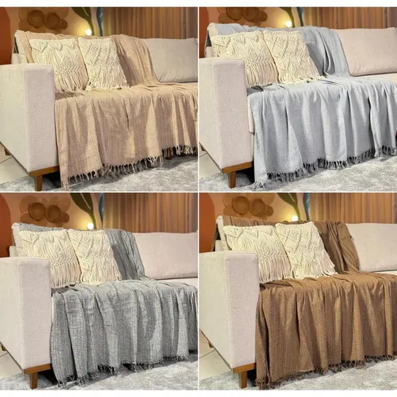 Manta para Sofá e Cama Gigante - 2,40 x 1,80- 100% algodão Decoração Sala