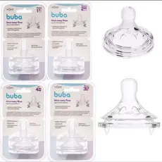 Bico Mamadeira de silicone 2 unidades Easy Flow Buba
