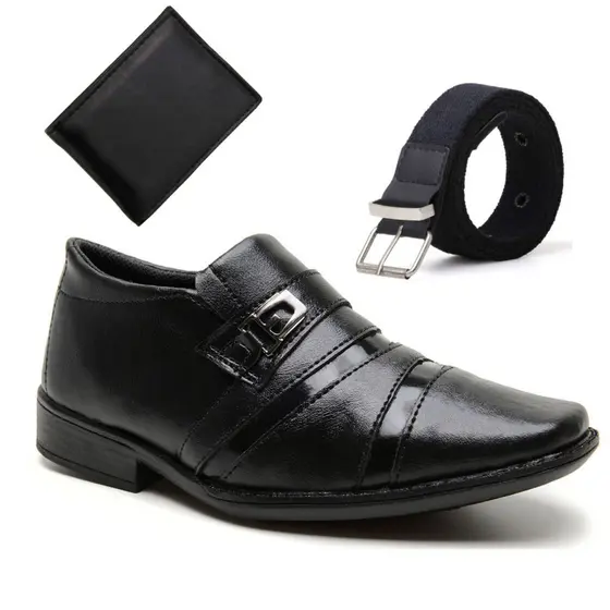 Sapato Social Infantil Elegante Masculino + Cinto + Carteira