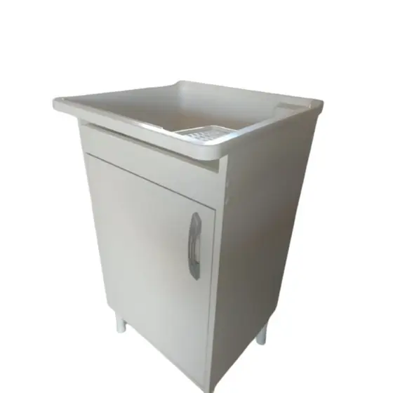 Tanque de Lavanderia com Gabinete 26L com Esfregador mdf com melanimico Ideal Área de Serviço