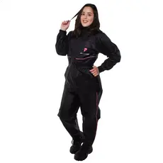 Capa de Chuva Feminina Preta Nylon Impermeavel Motoqueiro 0,20mm Pioneira