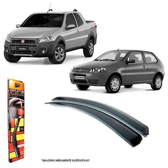 Calha de Chuva para Strada CS/CE/CD 96/20 Palio 96/11 Fire 12/16 2 Portas TG Poli 24002