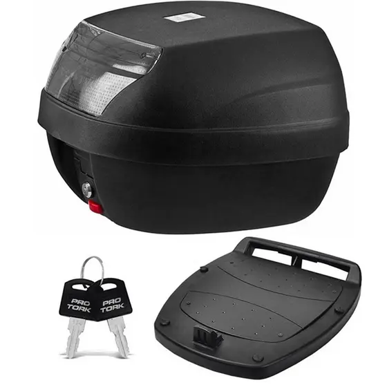 Baú Bauleto para Motos 28 Litros SmartBox Com Refletor Traseiro e Lente Fumê BP-03FM Pro Tork