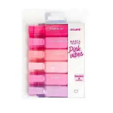 Estojo com 6 Cores de Marca Texto Pink Vibes Leoarte Leonora - 96154