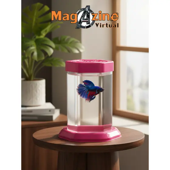 Aquario Para Peixe Betta C/ Tampa Acrilico Beteira