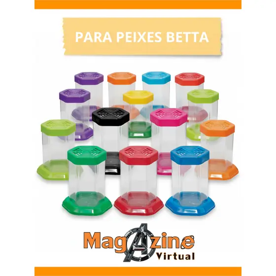 Aquario Para Peixe Betta C/ Tampa Acrilico Beteira Kit com 10 Peças - Lembrancinha de Aniversário