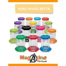 Aquario Para Peixe Betta C/ Tampa Acrilico Beteira Kit com 10 Peças - Lembrancinha de Aniversário
