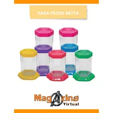 Aquario Para Peixe Betta C/ Tampa Acrilico Beteira Kit com 07 Peças - Lembrancinha de Aniversário