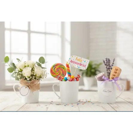 Kit 10 Canecas 400ml Plástico Personalizadas | Festas Crianças Merenda Cantina Escola Brindes