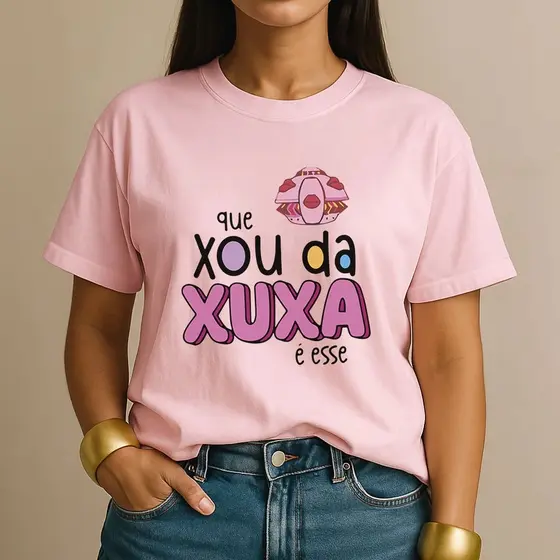 Camiseta Moda Feminina Algodão Estampada Frase Meme Que Show Xou da Xuxa É Esse Presente Engraçado
