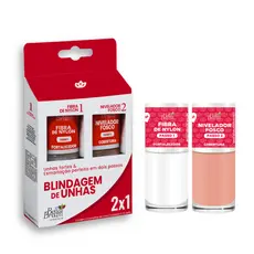 Kit Blindagem de Unhas Bella Brazil Fibra de Nylon e Nivelador transparente