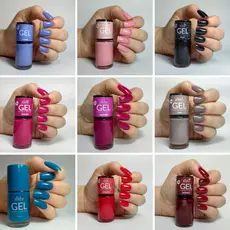 Esmalte Efeito Gel Bella Brazil Tons Lilás, Roxo e Coloridos 9ml Seca Sem Cabine