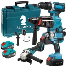 Ferramentas Multifunções  4 Em 1 Bateria 25v Martelete Parafusadeira Chave Pneumatica Esmerilhadeira