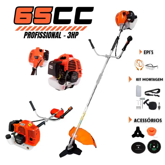 Roçadeira Aparador Capinadeira Cortador de Grama A Gasolina 2t Sabre De Poda 30cm Motopoda