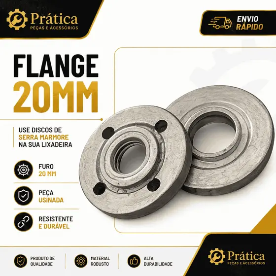 Adaptador Flange 20mm – Permite Usar Disco de Serra Mármore na Esmerilhadeira
