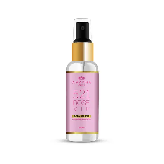 Body Splash 521 Rosé VIP Amakha Paris 100ml Feminino Desodorante Corporal