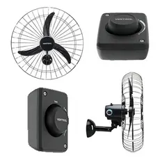 Ventiladores De Parede 60cm Diâmetro Forte Ventisol 3 Pás Preto Potente Igreja Academia Lojas
