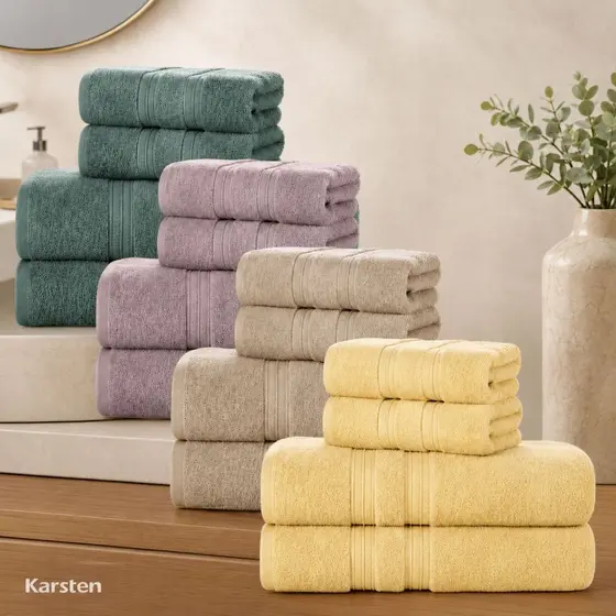 Jogo De Toalhas Banhão Gigante Karsten Grossa 100% Algodão 4 Peças Excelente Absorção 500g/m² Unika