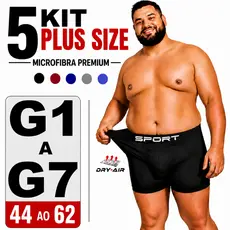Kit 5 cuecas boxer box plus size GG1 GG2 GG3 GG4 GG5 GG6 GG7