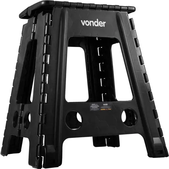 Banqueta Plástica Dobrável Preta 450mm até 150kg 3540045002 VONDER