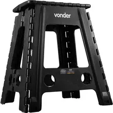 Banqueta Plástica Dobrável Preta 450mm até 150kg 3540045002 VONDER